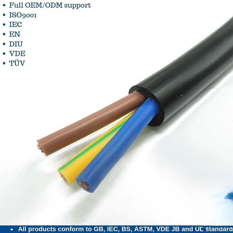 Rubber Insulation and Sheath Cable H05ss-F/H05sst-F Suitable for +180 Degrees Centigrade Heat Resistant Silicone Cable