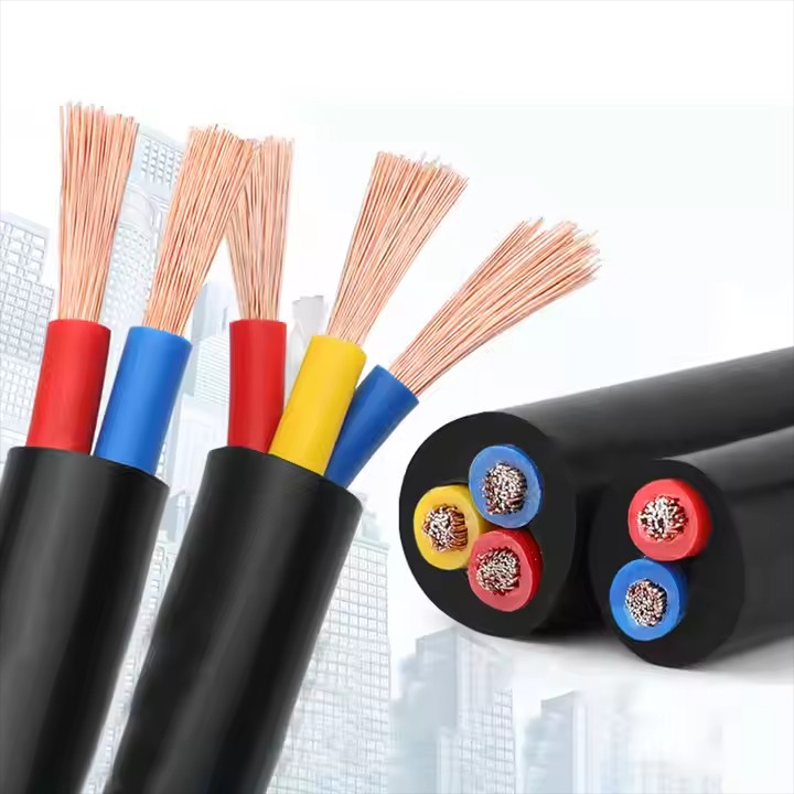 OEM Flex Cable 2\3\4\5 Core Flexible Copper Electric Cable 4mm 6mm 10mm 16mm 25mm PVC Rubber PUR Custom Power Cable