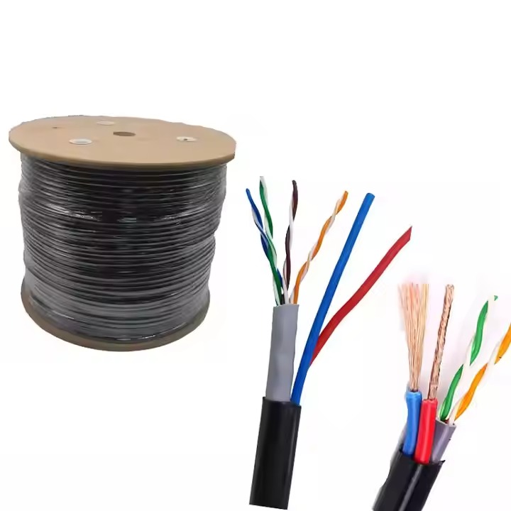 cat5e with 2c power cable Cat5 4+2 Monitor the line Monitor Cable 2 pairs twist structure electric cable wire