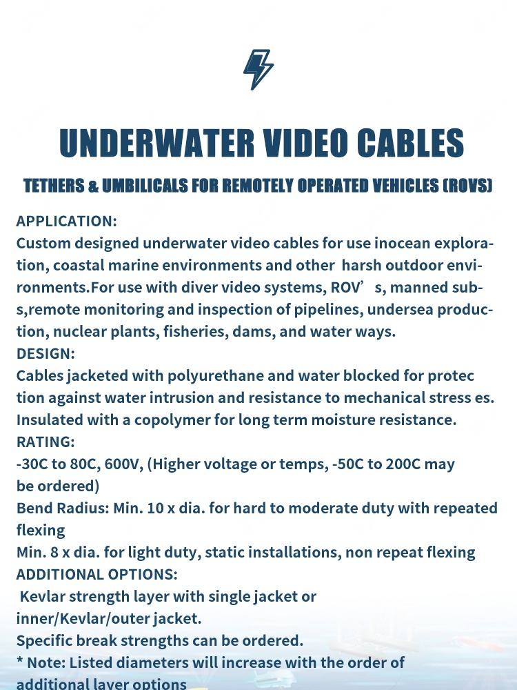Underwater Light Sensor Cables